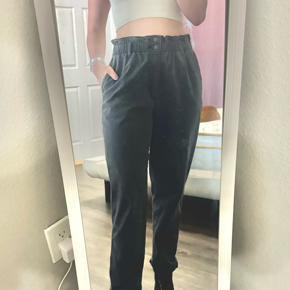 Dark Grey High-Waisted Cargo Pants